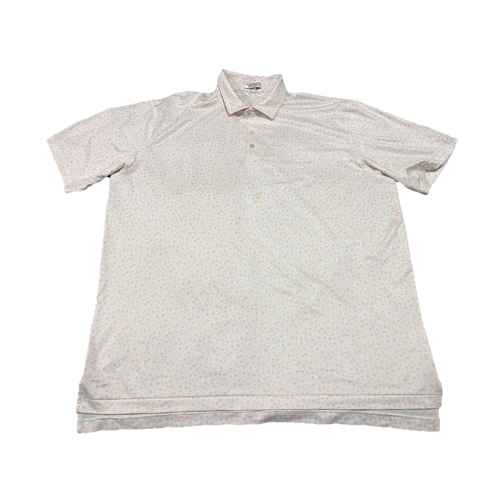 Peter Millar Utopia Burger Performance Summer Comfort Golf Polo Shirt SS Sz XL